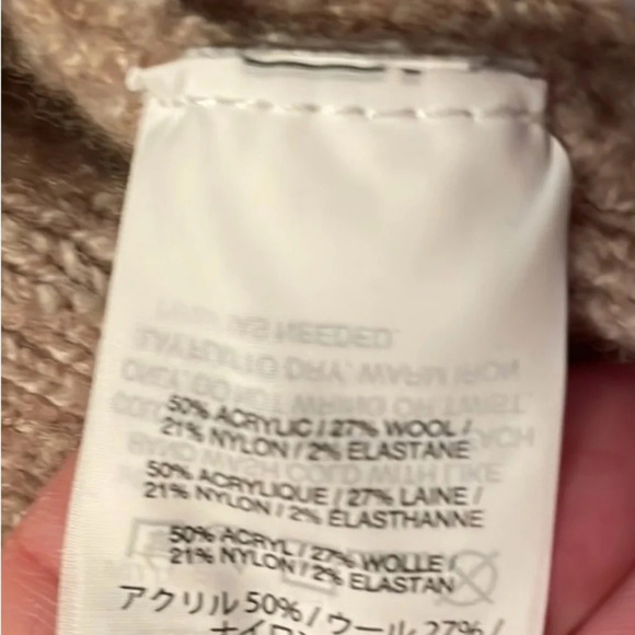 Madewell Turtleneck Grid Pattern Cozy Sweater Oversized XS Beige Color Cozy EUC - Picture 8 of 12